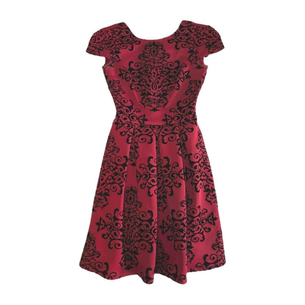 B Darlin Flocked Damask Velvet Dress 0 Whimsigoth Gothic Romance Dark Academia